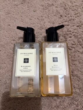 Jo Malone Blackberry & Bay & Wild Bluebell Duo - Clear and Pale Gold Bottles new
